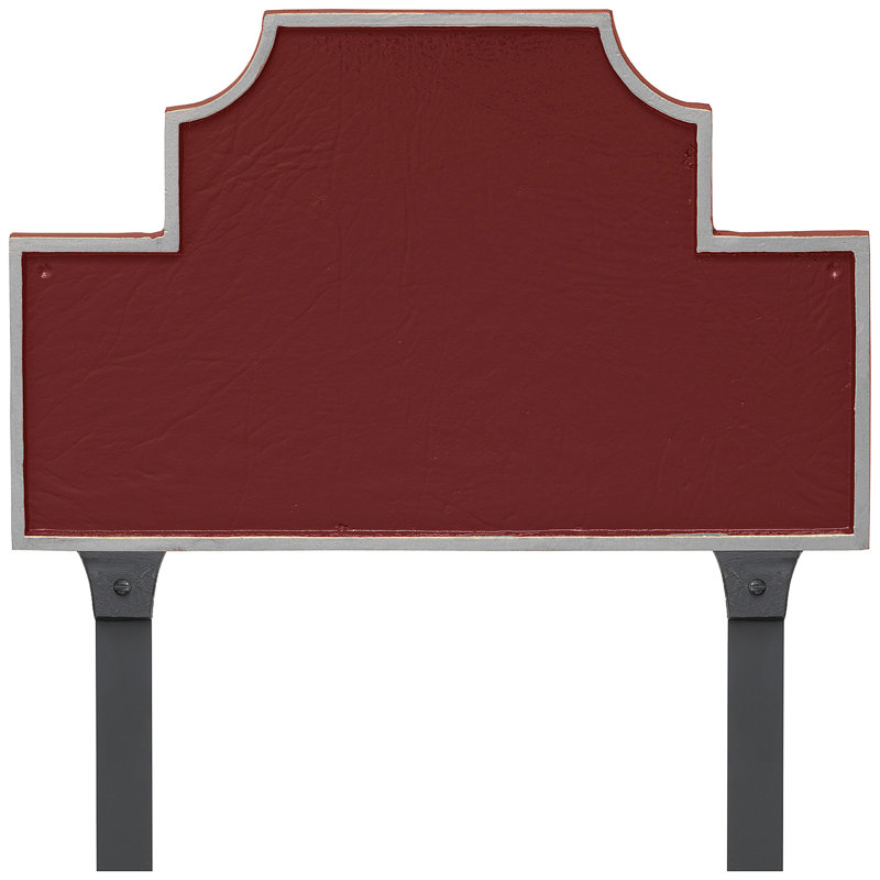 Plaque d'adresse Beckford, Rouge brique / argent