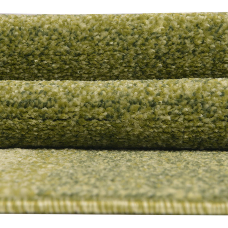 Solid/Striped Desdemona  Rug Lime Color, Round 4'