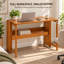 40-Inch Bamboo Folding Desk with Storage Shelf for Small Spaces, Brown