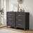 Metal Black 4 Drawer Nightstand-1044543500