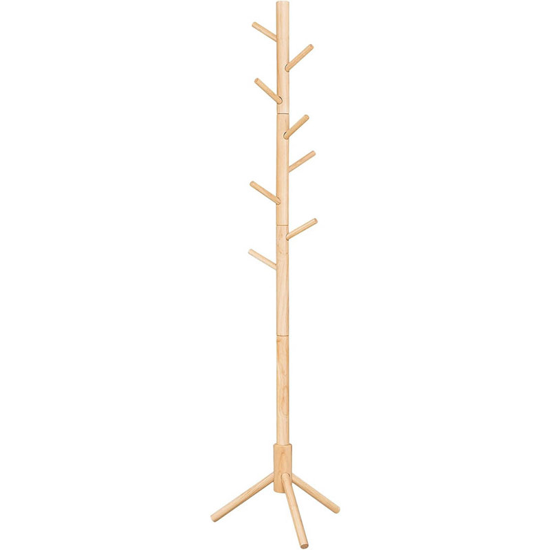 Freestanding 8 - Hook Coat Rack, Wood