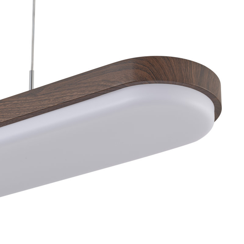 Luminaire suspendu 1 lumière en fer de couleur noyer à intensité variable