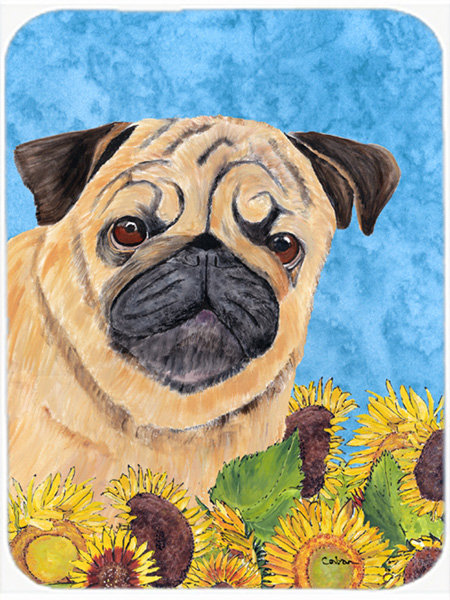 Caroline's Treasures Pug Glass Cutting Board