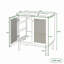 Meuble-lavabo avec détails en rotin tissé à la main et lavabo en céramique élégant