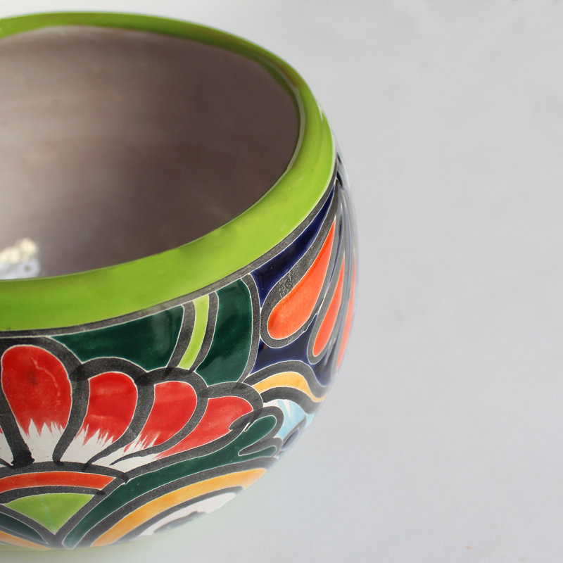Pot à fleurs vert Talavera Baul, 6 po x 9 po x 9 po