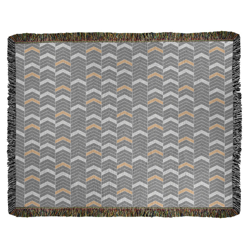 Couverture en coton tissé Rhonda, l 60 po x L 80 po, Orange