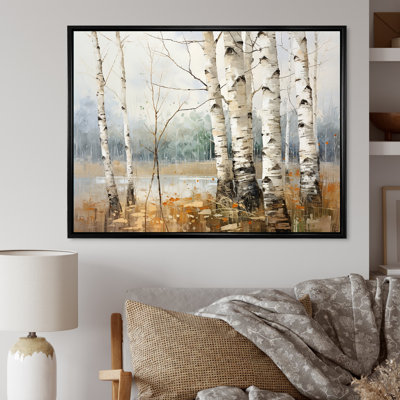 Minimalisme, arbre, bouleaux, souffle sur toile