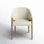 Coffey Solid Back Arm Chair in Walnut/Cream