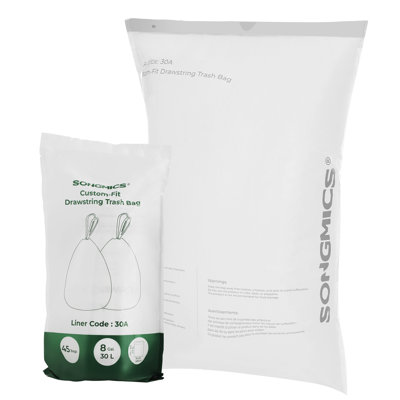 Polyethylene Plastic Bin Bags - 45 Count
