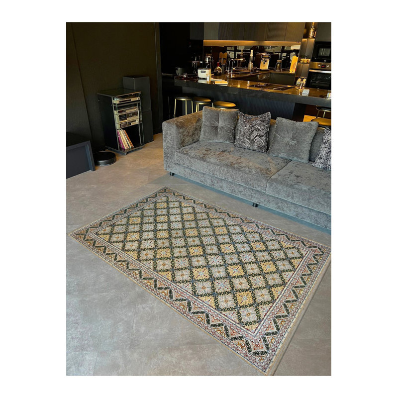 Tapis décoratif traditionnel à motif tissé traditionnel, Tapis de couloir 3 pi 3 po x 6 pi 7 po inclus