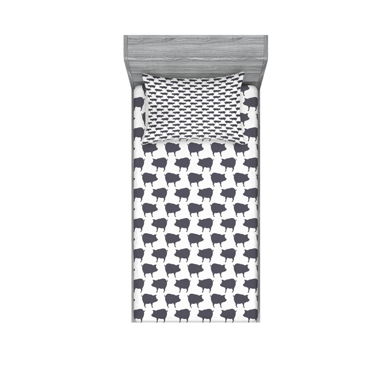 Ensemble de draps et taies décoratives Ambesonne, Twin Sheet Set with 2 Pillowcases
