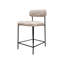 Chaise de bar Iffa, dossier ouvert, fer noir, cognac-102361199-102361198