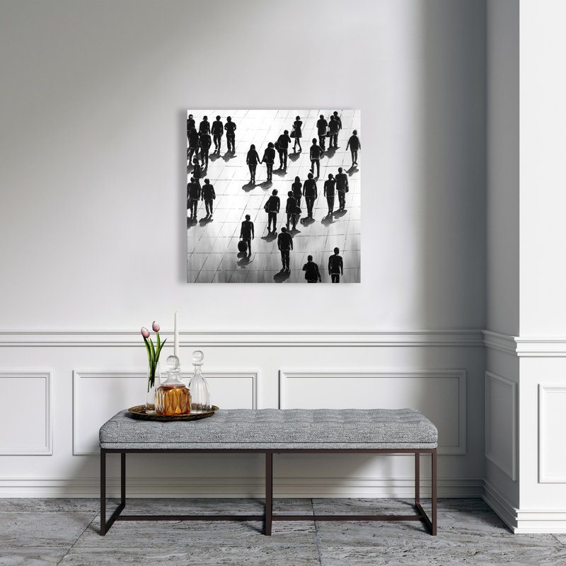 Silhouettes de gens dans la rue - chambre à coucher, décor de femme sur toile