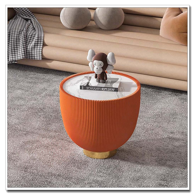 Table basse en forme de tasse, H 16,93 po x L 19,69 po x l 19,69 po, Orange