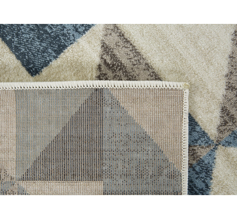 Tapis bleu 5 pi x 8 pi Dhurrie