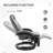 PU Recliner Armchair With Footrest, Headrest, And Round Steel/Wood Base