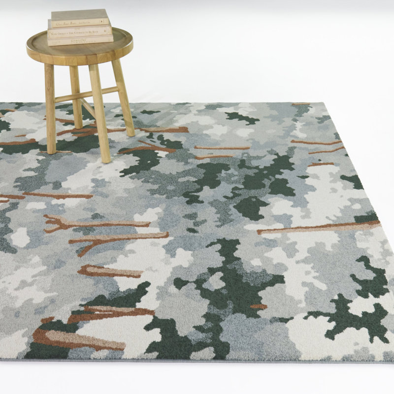 Tapis Arna Blue Forest Tree, 5 pi 3 po x 7 pi