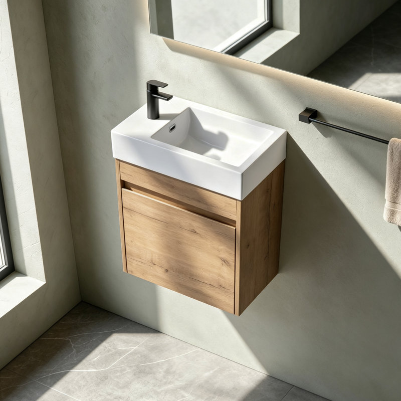 Meuble-lavabo flottant 18 po Aero (assemblé), Brown