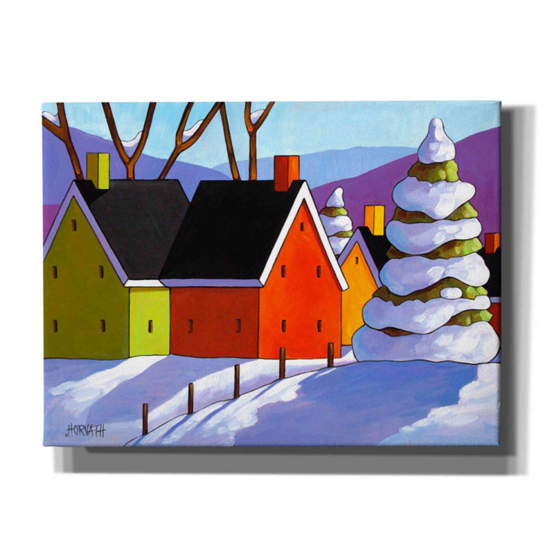 «Snowy Day Shadows» par Cathy Horvath-Buchanan, art mural sur toile, H 12 po x l 16 po x P 0,75 po