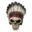 Figurine tête de mort gothique amérindien avec tête de plume tribale H 4,5 po