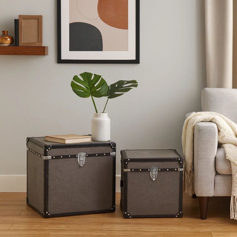 Stowers 2 Piece Camp Trunk / Footlocker, Gray