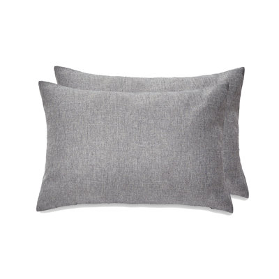 SEATTLE SOLID Feather Linen Reversible Throw Pillow