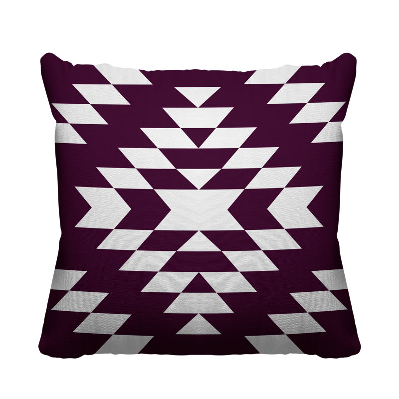 Coussin intérieur / extérieur Chantico Southwestern, Mauve, 15 po x 15 po, Carré