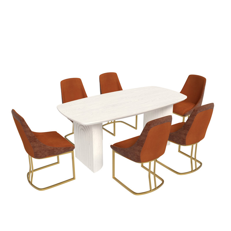Ensemble de salle à manger 7 pièces, Rouge