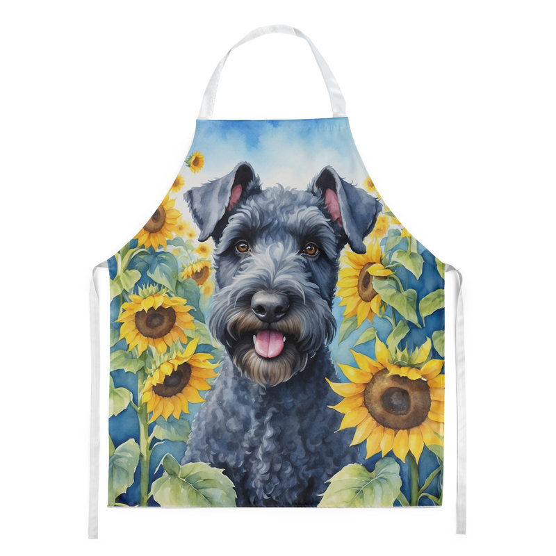 Tablier Kerry Blue Terrier en tournesols