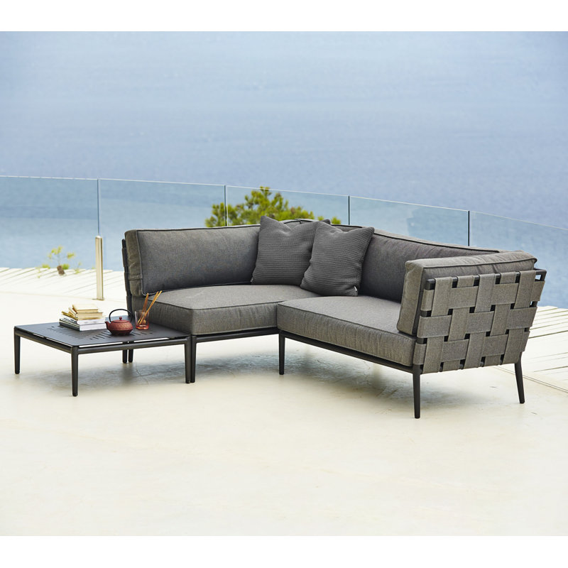 Conic Outdoor Square Coffee Table, Lava Gray