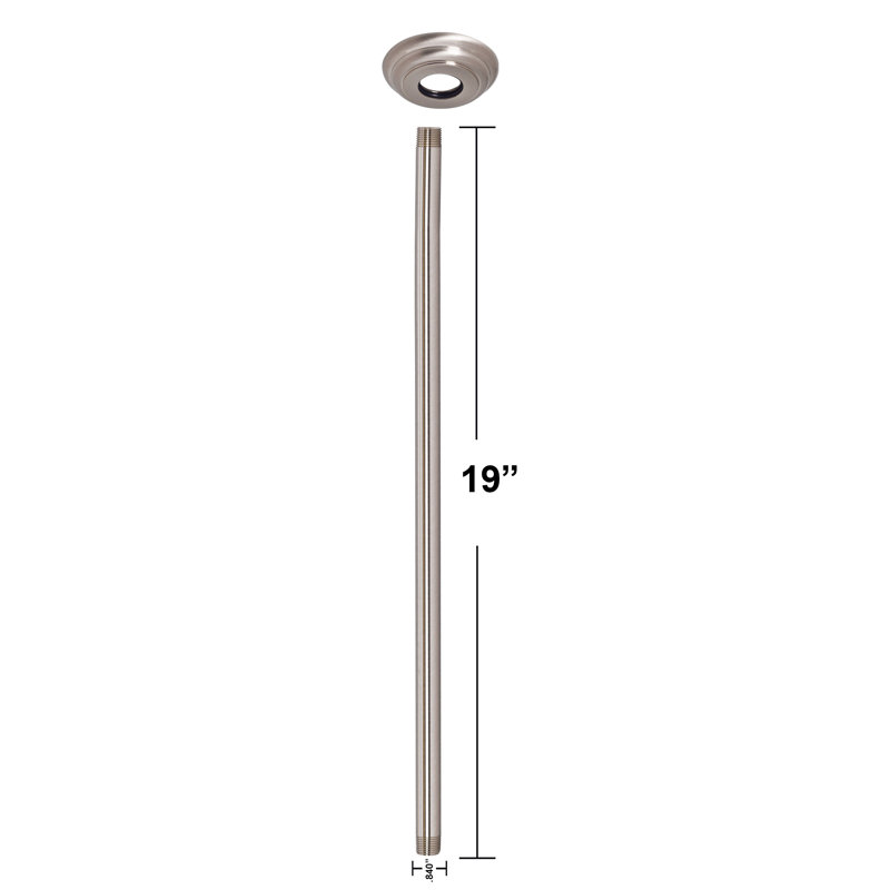 Bras de douche rond 1/2 "avec bride IPS x 19", Nickel satiné