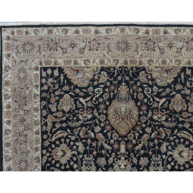 Wool Oriental Area Rug in Black/Camel