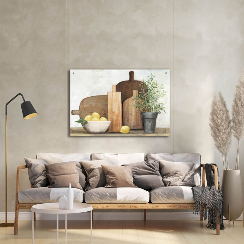 Art mural en verre épique «Rustic Kitchen Brown» par Julia Purinton, H 24 po x l 36 po x P 0,2 po