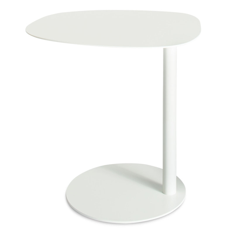 Swole Steel Top Single End Table, 20" H x 20" W x 15" D, White