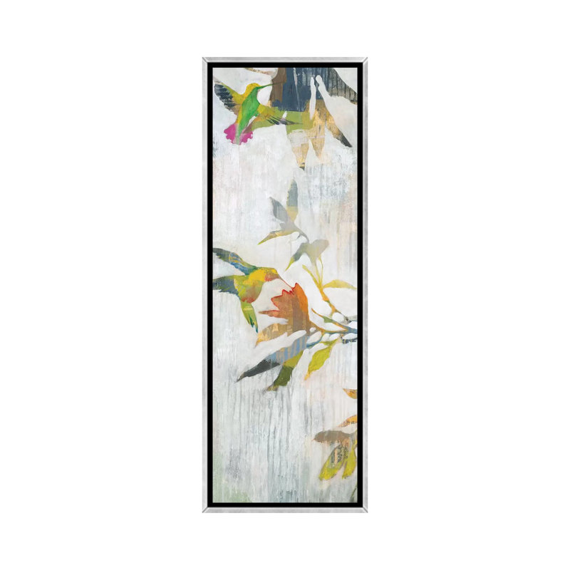 «Garden Party I» par Liz Jardine - impression panoramique, H 60 po x l 20 po x P 1,5 po, Toile encadrée argentée
