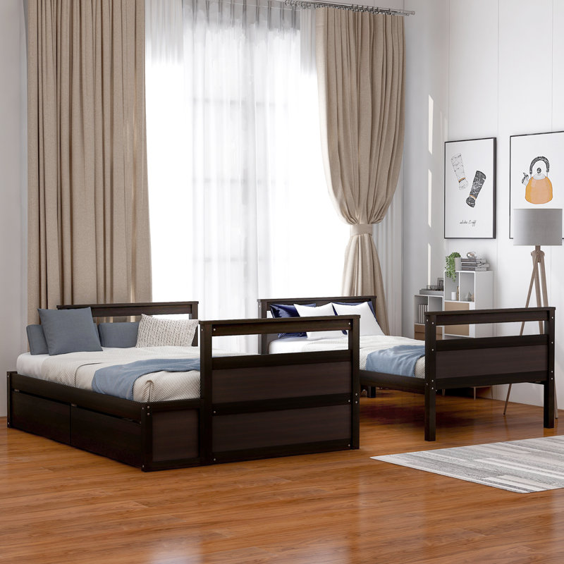 Revon Bunk Bed With Storage  and Rustic Pine Wood