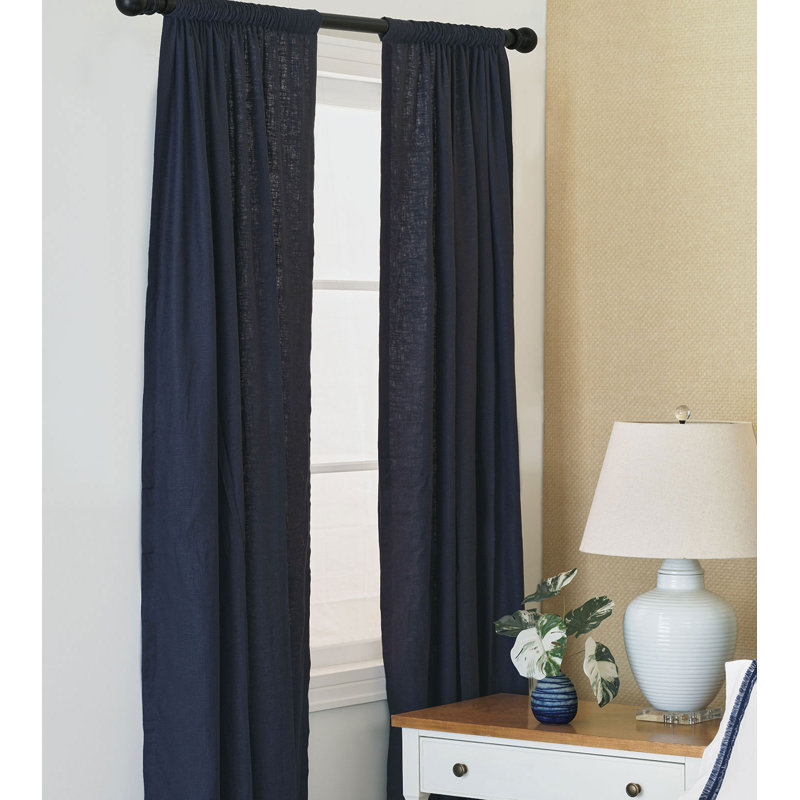 Brisa Room Darkening Curtain, Indigo, 20" W x 84" L
