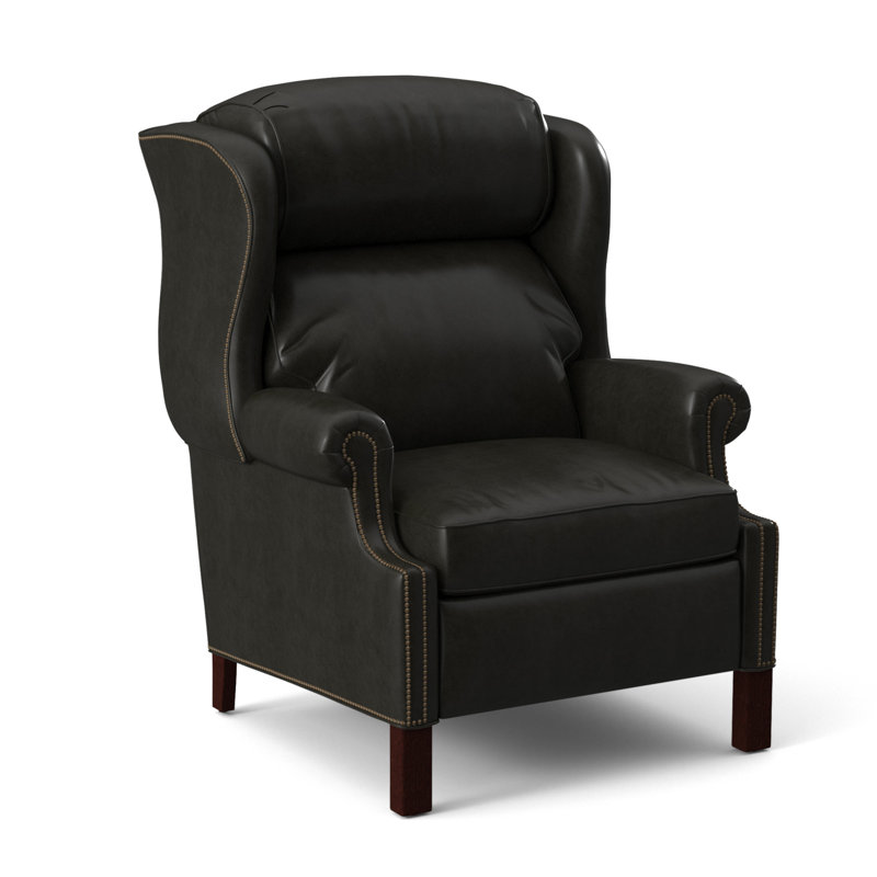 Chippendale Recliner, Rio Mineral Genuine Leather, Mahogany, #9 Natural