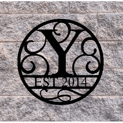 Décoration murale monogramme fantaisie