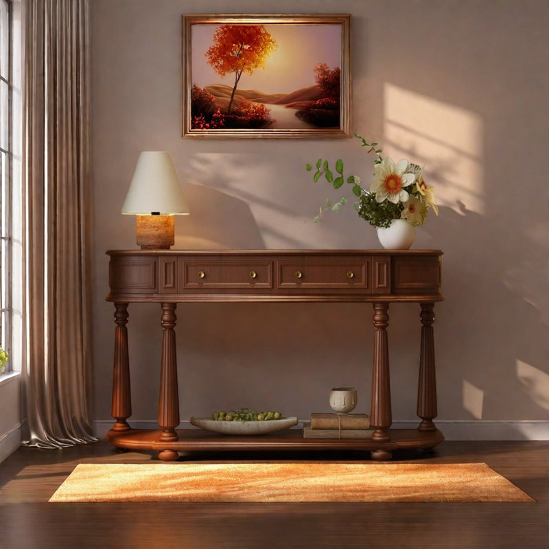 Rural Retro Console Table, 33.46" H x 43.31" W x 11.81" D