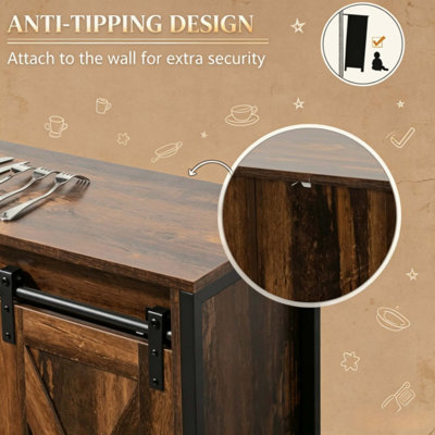 Dining Room Console Cabinet,Coffee Bar Cabinet,Buffet Cabinet,Rustic Farmhouse Sideboard