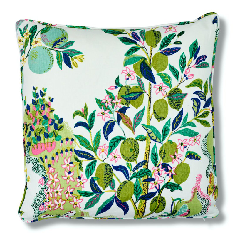 Coussin de jardin d'agrumes, Chaux, H 22 po x l 22 po