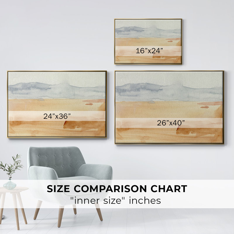 Ash Blue Horizon II, reproduction d'art sur toile, Or, H 17 po x l 25 po x P 2 po