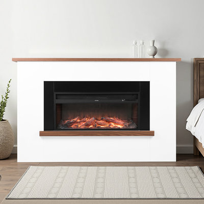 Electric Fireplace Stove, 65.5 Inch Freestanding, 1500W 5120Btu, Overheating Protection, Adjustable Flames, Timer, Remote, Suitable For Living Room, Steel Design Freestanding Fake Fireplace, Bedroom,