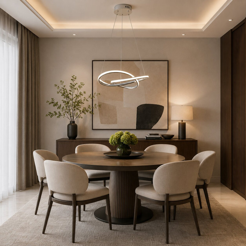Modern Chrome LED Acrylic Chandelier, Chrome