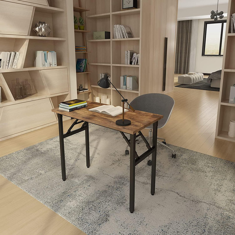 Small Desk 31 1/2" No Assembly Foldable Writing Table,Sturdy And Heavy Duty Folding Computer Desks For Small Space/Home Office/Dormitory AC5FB(80 * 40)