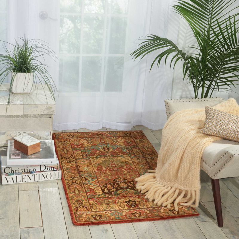 Tapis traditionnel sauge Jessika, Rectangle 2 pi 6 po x 4 pi 3 po