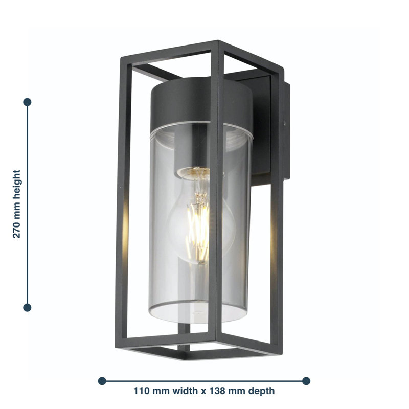 Shirli 27cm H Outdoor Wall Lantern, 2 Lights