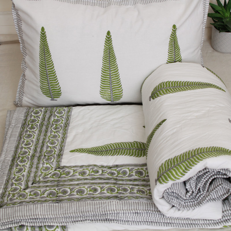 Saephan Cotton Floral Bedspread with Pillowcases