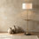 Lampe sur pied moderne avec table d'appoint en bois intégrée et abat-jour en lin blanc, lampe sur pied de 59 pouces pour le salon avec ampoule à DEL incluse, homologuée UL